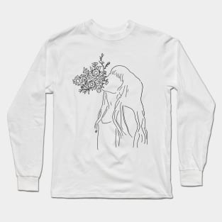 she speaks the language of flowers Long Sleeve T-Shirt